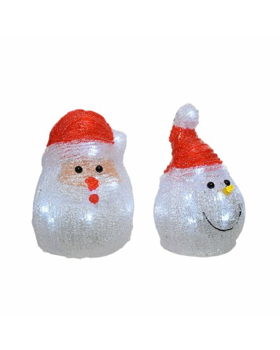 Estatua Luminosa de Papá Noel para Interiores, 10,5 x 10,5 x 15 cm, Lumineo 491239 LED
