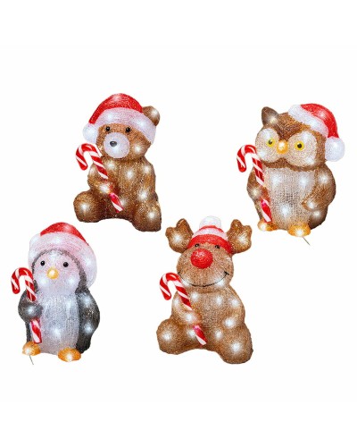 Dekorativ Trädgårdsfigur 491338 djur Jul 17,8 x 17,2 x 23,5 cm
