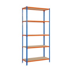 Simon Rack Industrie-Regal - 5 Böden, Tragkraft 750 kg, Stahl und Spanplatte, 180x90x40 cm
