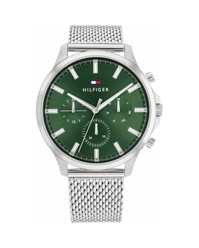 Tommy Hilfiger Reloj Hombre Verde Plateado - Diseño Elegante & Deportivo
