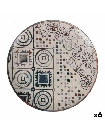 Assiette Plate La Mediterránea Grèce en Porcelaine - Lot de 6
