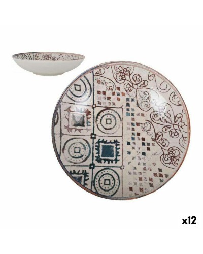 Plato hondo La Mediterránea Grecia de Porcelana (Juego de 12)
