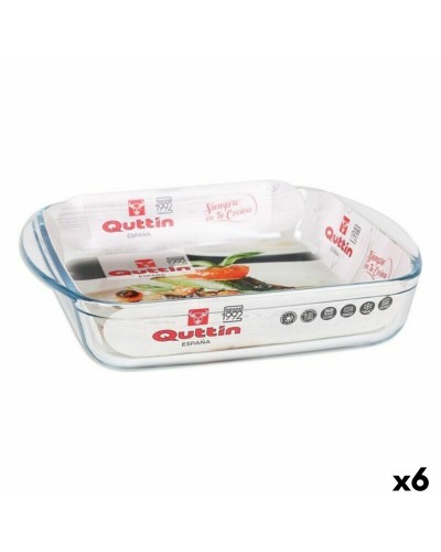 Quttin Backform 1,6L | Hitzebeständiges Glas | Abmessungen 25x21,9x5cm | Perfekt zum Kochen und Braten
