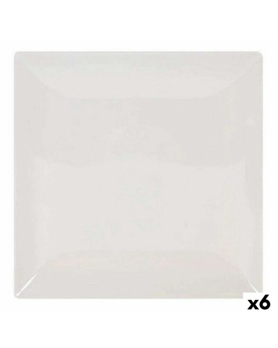 Plato de Comida La Mediterránea Elite, Gres Marfil - 26,5 x 26,5 cm (Set de 6)
