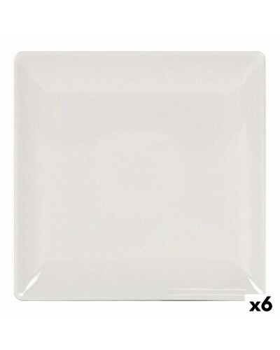 Speiseteller La Mediterránea Steingut Elfenbein, 6er-Pack, 24 x 24 cm
