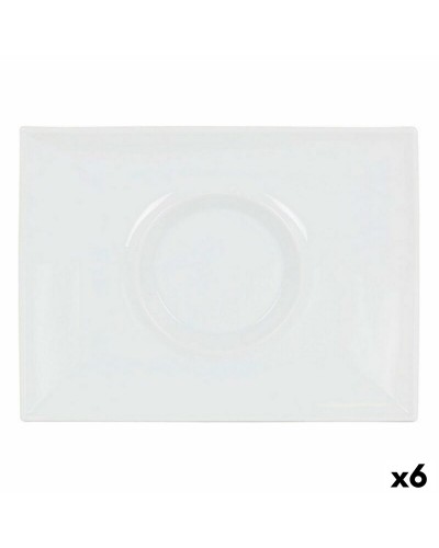 Platt skål Inde Gourmet Porslin Vit 29,5 x 22 x 3 cm (6 antal)