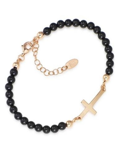 Amen Pulsera Rosario para Mujer Plata de Ley 925 Oxidada - BRURN3 Elegante
