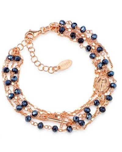 Amen Pulsera Rosario Mujer BRMFRG Plata 925 Rosé - Elegante y Espiritual

