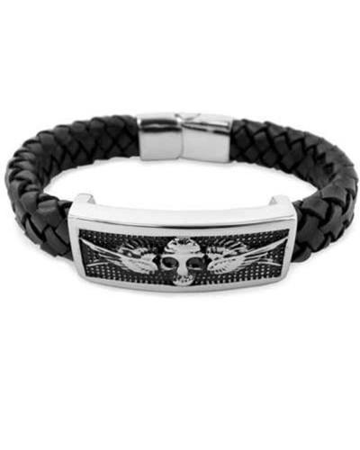 Frank 1967 Bracelet Homme Acier Noir Maille Byzantine 21cm
