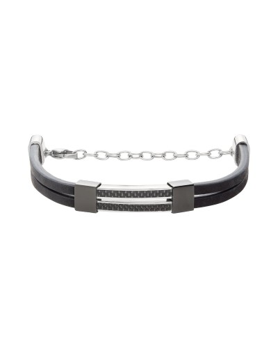Breil Pulsera Hombre TJ3269 Acero Inoxidable Negro Malla Milán
