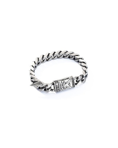 AN Jewels Men's Black Braided Leather Bracelet - Casual Elegant Style
