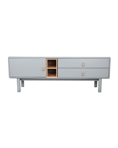TV Stand ESPRIT Moderno Grigio-Azzurro in Legno MDF e Polipropilene, 140x40x55 cm
