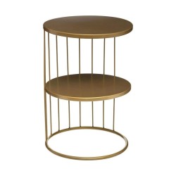 Mesa de Centro Atmosphera Kobu Dorada Metal, 36x36x52 cm, Moderna y Funcional
