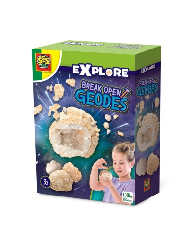 SES Creative Explore Geodes - Kit de Exploración de Cristales - Juego Educativo
