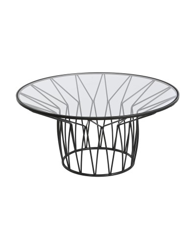 Table basse Esprit Métal et Verre 85x85cm, Élégante et Moderne
