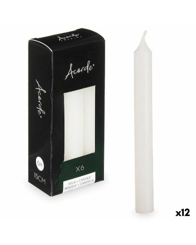 Bougies parfumées blanches de 15 cm de Bella Casa (lot de 12)
