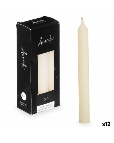 Kaarsenset 2 x 2 x 15 cm Crème (12 Stuks)