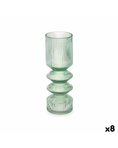 Maljakko Raidat Vihreä Kristalli 8 x 23 x 8 cm (8 osaa)
