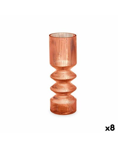 Maljakko Raidat Oranssi Kristalli 8 x 23 x 8 cm (8 osaa)