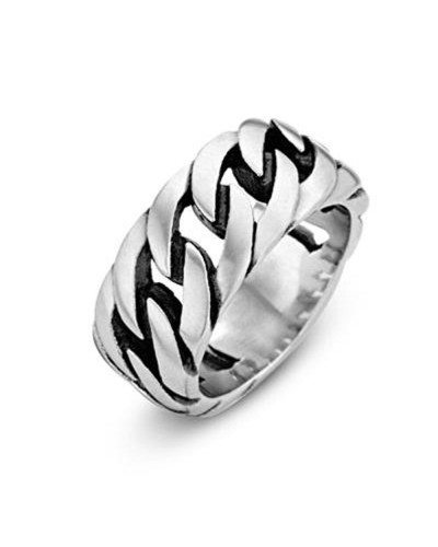 Anello Unisex Frank 1967 in Acciaio Inossidabile Nero Misura 63
