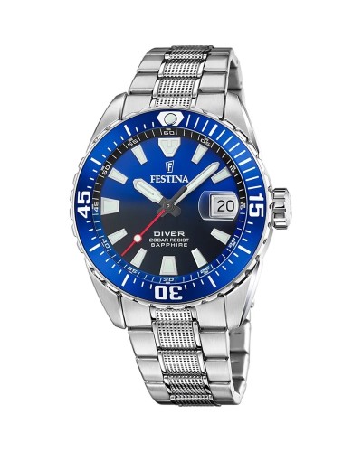 Festina Reloj de Hombre Plateado F20669/1 - Cronógrafo, Resistente al Agua
