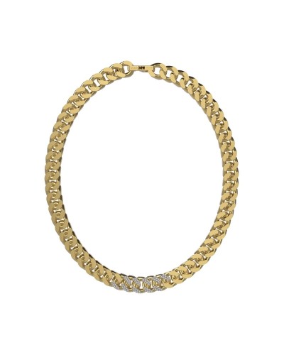 Guess Women's Necklace Gold Yellow Pendant Logo Crystals - Elegant Jewelry
