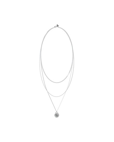 Guess Collana Donna JUBN03127JWRHT-U, Argento, Cristalli - Elegante
