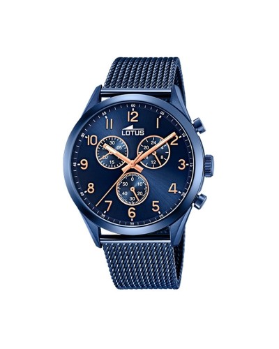 Lotus Montre Homme 18638/1 Acier Bleu Date Élégante
