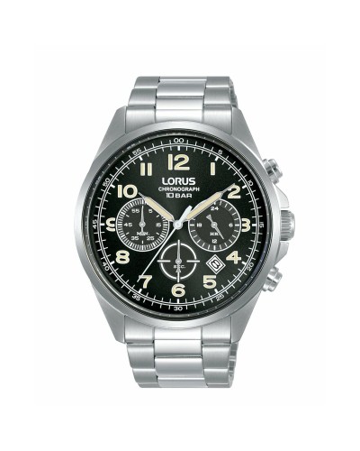 Lorus Men's Watch RT303KX9: Black Silver, Elegant Design

