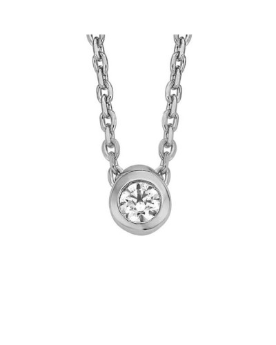 Collier New Bling 9NB-0522 Argent Argenté avec Cristaux - Élégant Bijou Femme
