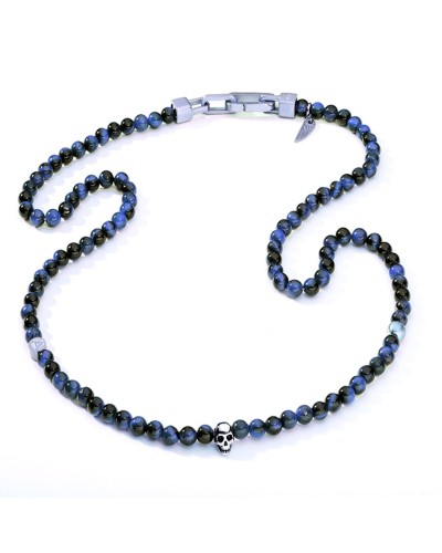 AN Jewels Collana Uomo Acciaio Inox Blu - Design Elegante e Resistente
