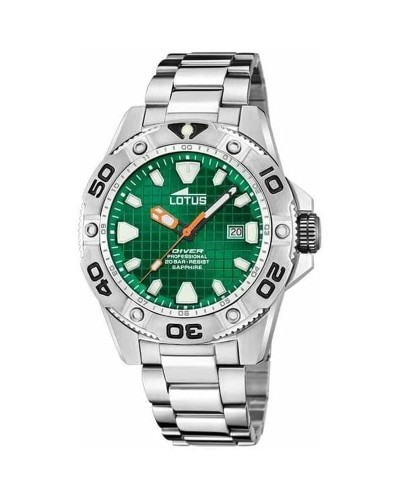 Lotus Montre Homme 18929/C : Vert Argenté, Style Décontracté
