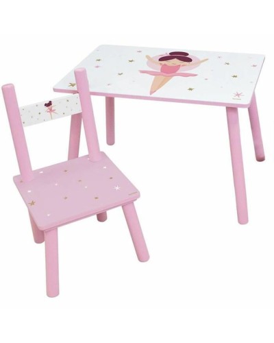 Table et Chaises Enfants Danseuse Ballerine - Ensemble de Jeu et Divertissement
