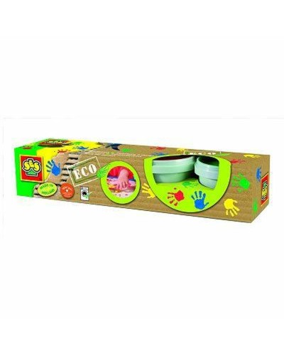 SES Creative Pintura de Dedos Multicolor - 4 Botes No Tóxicos para Niños
