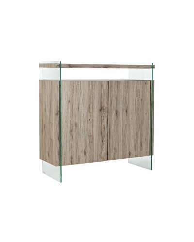 Sivupöytä DKD Home Decor Luonnollinen MDF Karaistu lasi (120 x 44 x 120 cm)