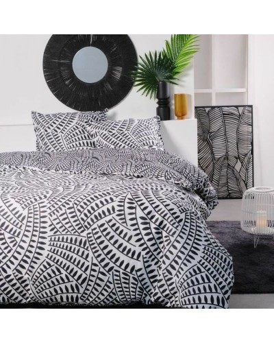Housse de couette TODAY Blanc Noir Double 260x240 cm, Linge de lit élégant
