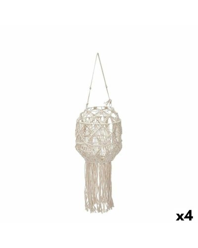 Portavelas Macramé Blanco Algodón 4 Unidades - 24x90x24 cm
