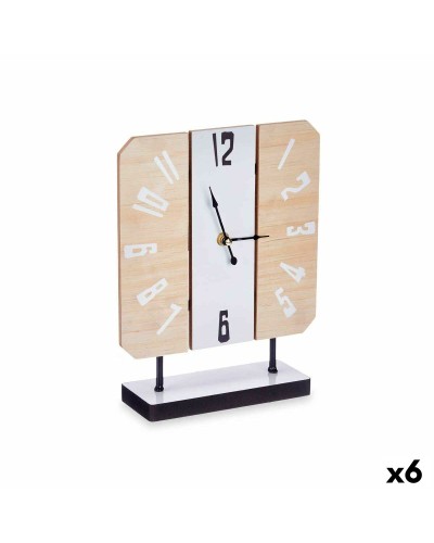Stalinis laikrodis Valkoinen Metalli Puu MDF 22 x 28 x 7 cm (6 osaa)