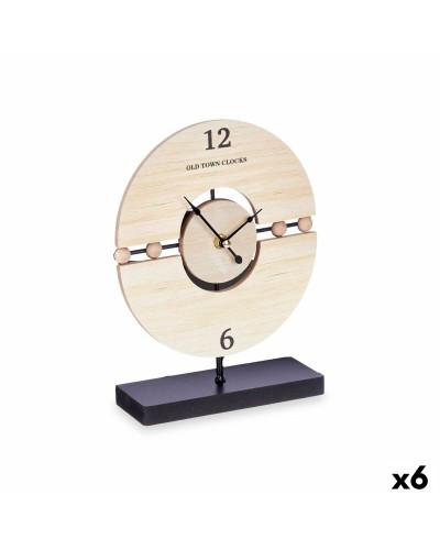 Stalinis laikrodis Pallot Musta Metalli Puu MDF 20,5 x 26,5 x 7 cm (6 osaa)