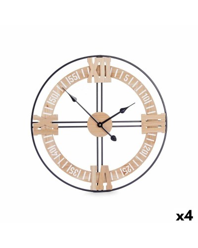 Moderne Schwarze Wanduhr: Metallbild, MDF, 60x60cm (4er-Set)
