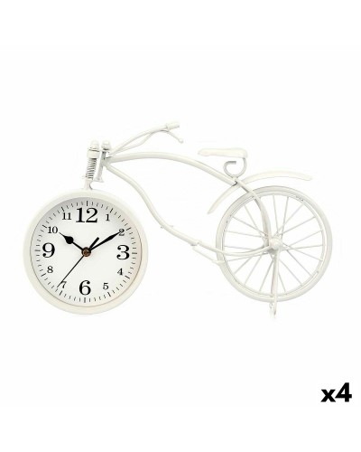 Horloge de Table Design Vélo Blanc Métal 36 x 22 x 7 cm
