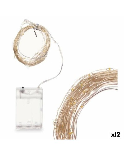 Guirnalda LED Blanca 15,4m (12uds), Iluminación Exterior/Interior para Fiestas Navideñas
