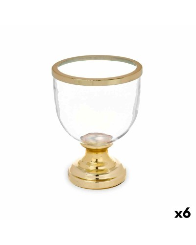 Kerzenständer Kelchform aus Stahl, vergoldet, 6 Stück - 17,3 x 23,5 x 17,3 cm
