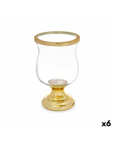 'Candelabro Cáliz Dorado de Acero (15,5 x 26 x 15,5 cm), Set de 6'

