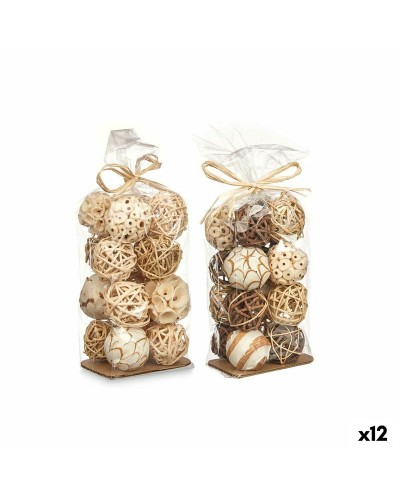 Set of Decorative Balls Vit Brun (12 antal)
