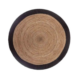 Tapis Atmosphera Rond en Jute Noir, Diamètre 120 cm, Style Moderne
