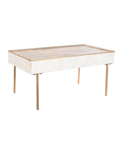 Mesa de centro ESPRIT de hierro y madera de mango, 120x60x57cm
