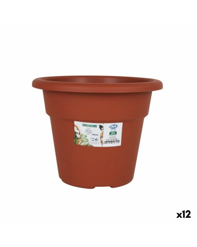 Vaso Rotondo Marrone Greentime da 20 cm | Ideale per Piante in Interni ed Esterni