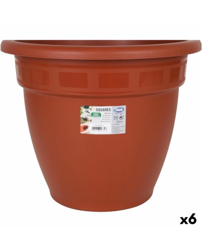 Vaso Quadrato Dem Squares Marrone 35x35 cm, Pacco da 6