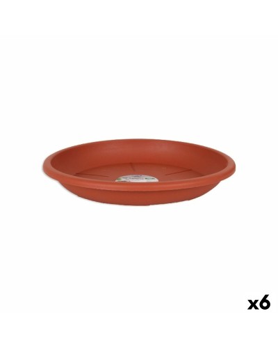 Teller Vase Dem Squares Braun 24 x 2 x 3,2 cm - 6 Stück
